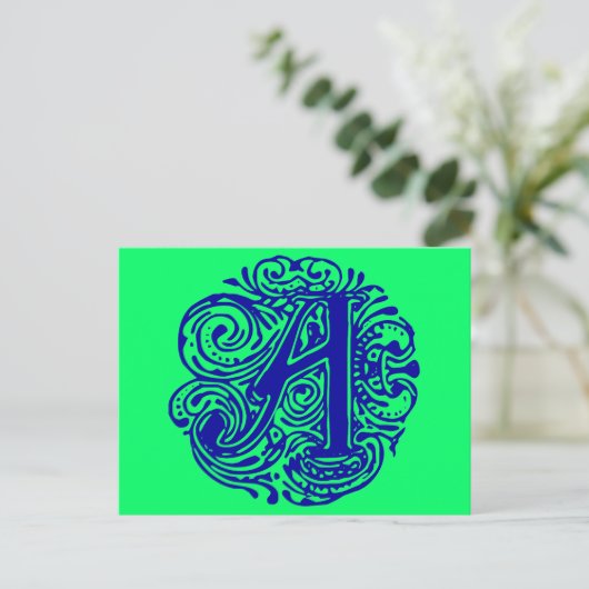 Monarchia Blue "A" Postkarte (Stehend Vorderseite)