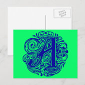 Monarchia Blue "A" Postkarte (Vorne/Hinten)