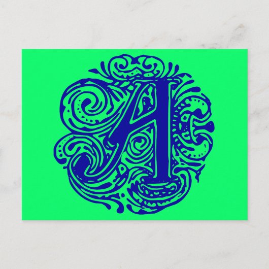 Monarchia Blue "A" Postkarte (Vorderseite)