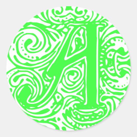 Monarchia Green "A" Runder Aufkleber (Vorderseite)