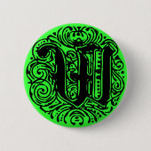 Monarchia Monogram Letter W Initial Alphabet W Button (Vorderseite)