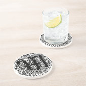 Monarchia Monogram Letter W Initial Alphabet W Getränkeuntersetzer (Seite)