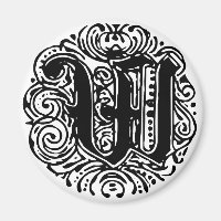 Monarchia Monogram Letter W Initial Alphabet W