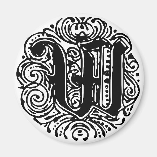 Monarchia Monogram Letter W Initial Alphabet W Magnet (Vorne)