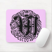 Monarchia Monogram Letter W Initial Alphabet W Mousepad (Mit Mouse)