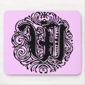 Monarchia Monogram Letter W Initial Alphabet W Mousepad (Vorne)