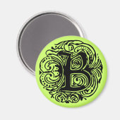 Monarchia Schwarz "B" Magnet (Vorderseite/Rückseite)