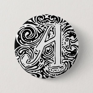 Monarchia White Letter "A" Button