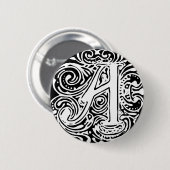 Monarchia White Letter "A" Button (Vorne & Hinten)