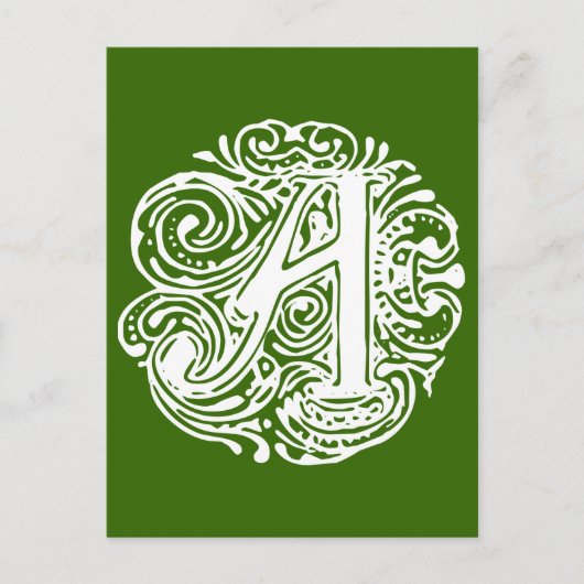 Monarchia White Letter "A" Postkarte (Vorderseite)