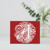 Monarchia White Letter "A" Postkarte (Stehend Vorderseite)