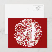 Monarchia White Letter "A" Postkarte (Vorne/Hinten)