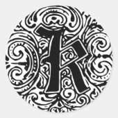 Monarchie "K" Runder Aufkleber (Vorderseite)