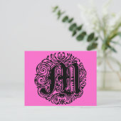 Monarchie "M" Extravaganter Vintager Schriftart Po Postkarte (Stehend Vorderseite)