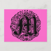 Monarchie "M" Extravaganter Vintager Schriftart Po Postkarte (Vorderseite)