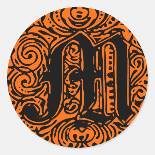 Monarchie "M" Runder Aufkleber (Vorderseite)