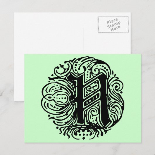 Monarchie "N" Postkarte (Vorne/Hinten)