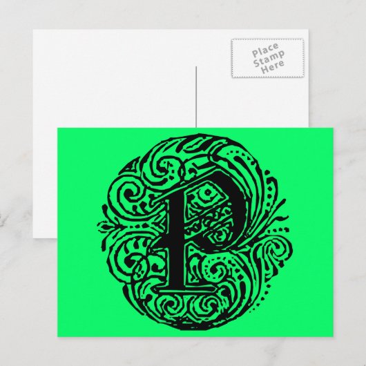 Monarchie "P" Postkarte (Vorne/Hinten)