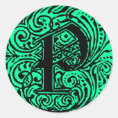 Monarchie "P" Runder Aufkleber (Vorderseite)