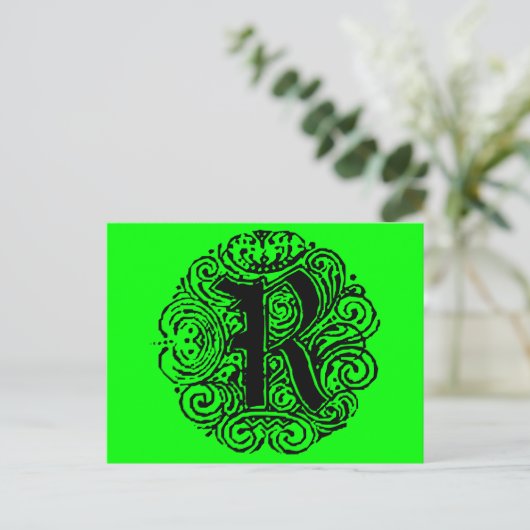 Monarchie "R" Postkarte (Stehend Vorderseite)