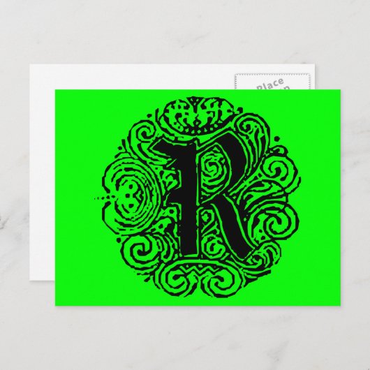 Monarchie "R" Postkarte (Vorne/Hinten)