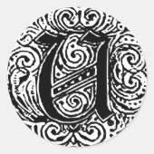 Monarchie "U" Runder Aufkleber (Vorderseite)