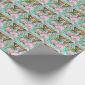 Monarchmärchen zwischen den Rose Geschenkpapier (Ecke)