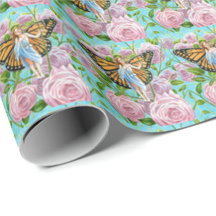 Monarchmärchen zwischen den Rose Geschenkpapier