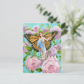 Monarchmärchen zwischen den Rose Postkarte (Stehend Vorderseite)