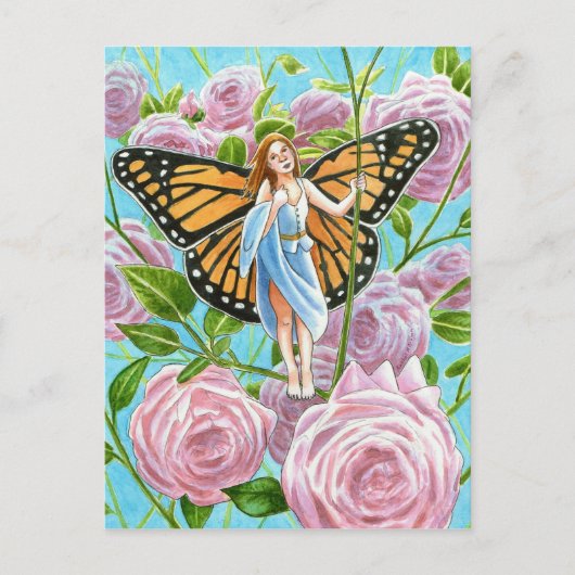 Monarchmärchen zwischen den Rose Postkarte (Vorderseite)