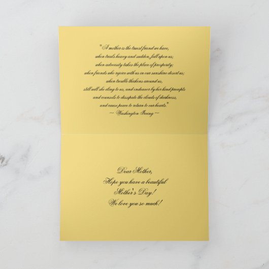 Monarchschmetterling am Muttertag auf Weißmehl Karte (Innenseite)