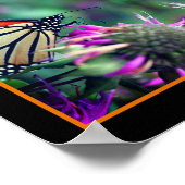 Monarchschmetterling auf Blume Nah Abstrakt Poster (Ecke)