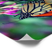 Monarchschmetterling auf Blume Nah Abstrakt Poster (Ecke)