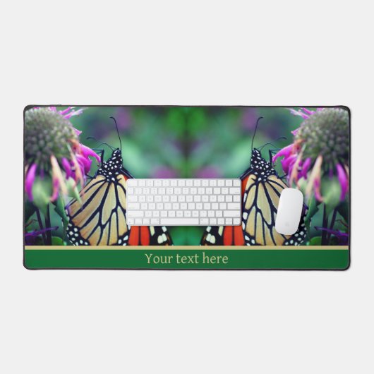 Monarchschmetterling auf Blume Nah Personalisiert Schreibtischunterlage (Tastatur & Maus)