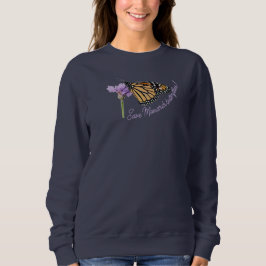 Monarchschmetterling, auf Blume, Sweatshirt