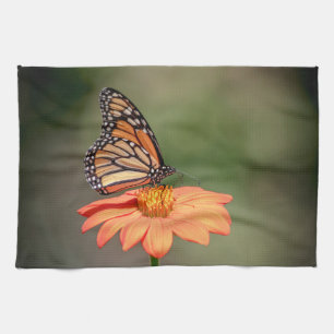 Monarchschmetterling auf einer orangen Blume Küchentuch