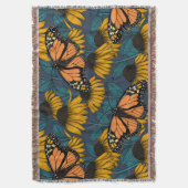 Monarchschmetterling auf gelben Konfektoren Decke (Vorderseite Vertikal)