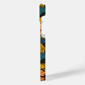 Monarchschmetterling auf gelben Konfektoren iPhone Hülle (Linke Seite)