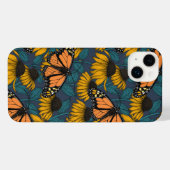 Monarchschmetterling auf gelben Konfektoren iPhone Hülle (Rückseite (Horizontal))