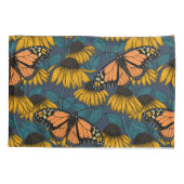 Monarchschmetterling auf gelben Konfektoren Kissenbezug (Rückseite-Links)