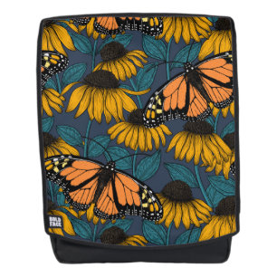 Monarchschmetterling auf gelben Konfektoren Rucksack