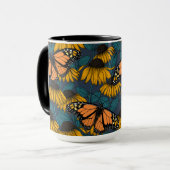 Monarchschmetterling auf gelben Konfektoren Tasse (Vorderseite Links)