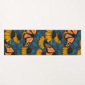Monarchschmetterling auf gelben Konfektoren Yogamatte (Vorderseite (Horizontal))
