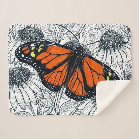 Monarchschmetterling auf Konfödermassen Sherpadecke (Vorderseite (Horizontal))