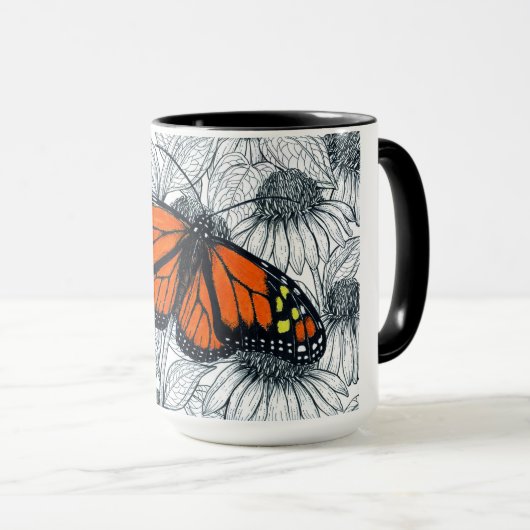 Monarchschmetterling auf Konfödermassen Tasse (VorderseiteRechts)