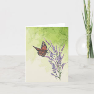 Monarchschmetterling auf Lavendel Blume - Karte