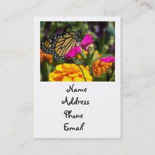 Monarchschmetterling auf rosa Marigold-Visitenkart Visitenkarte