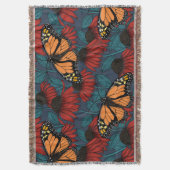 Monarchschmetterling auf roten Konfektoren Decke (Vorderseite Vertikal)