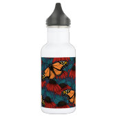 Monarchschmetterling auf roten Konfektoren Edelstahlflasche (Links)