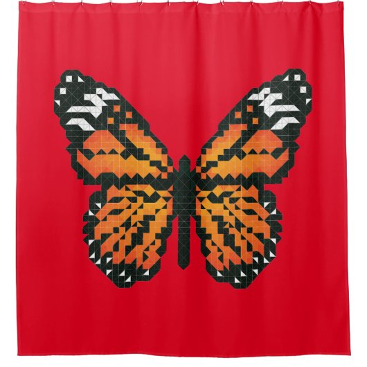Monarchschmetterling aus Polygon Duschvorhang (Vorderseite)